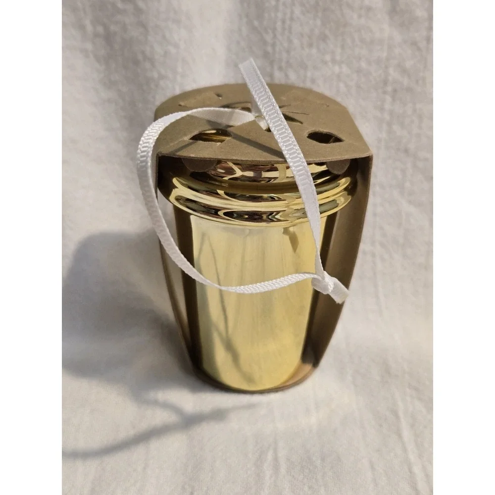 NWT 2012 Starbucks Shiny‎ GOLD Ceramic To-Go Cup Christmas Tree Ornament